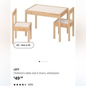 new in box - Latt Ikea kid table & 2 chair set. Past return date and never used.